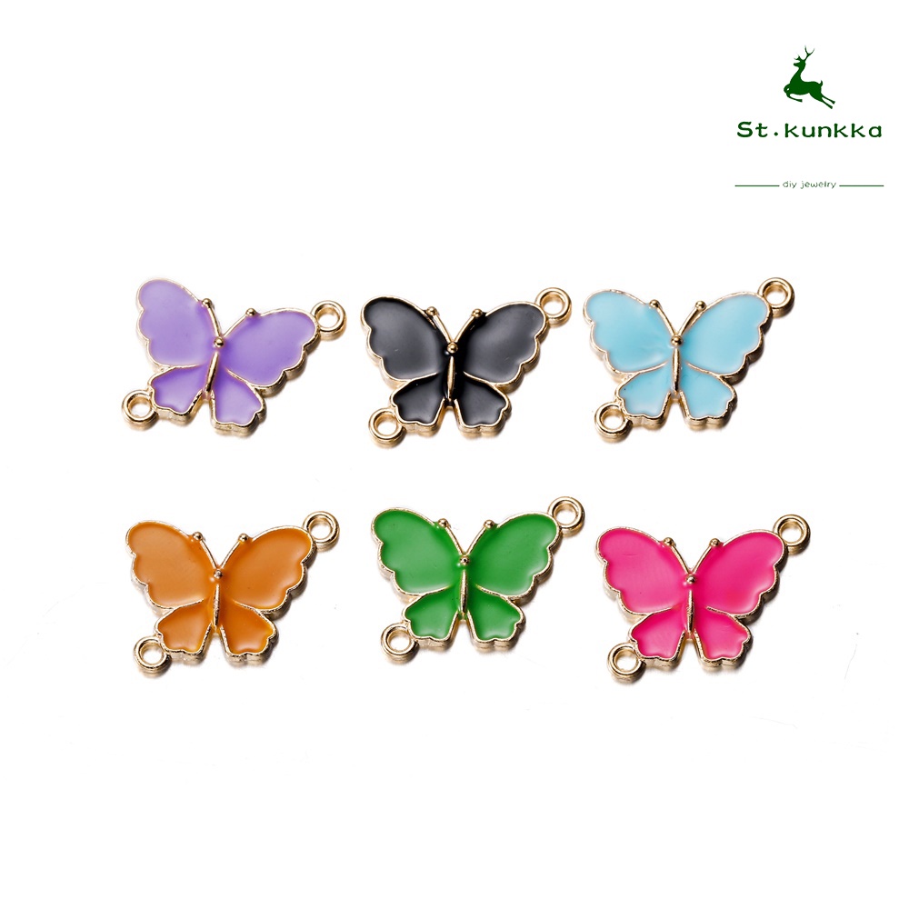 St.kunkka 5pcs Butterfly Liontin Kupu-Kupu Bunga Aster Bahan Alloy Untuk Membuat Perhiasan DIY