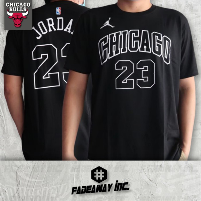 TSHIRT - BAJU/KAOS BASKET NBA CHICAGO 23 JORDAN - HITAM PUTIH