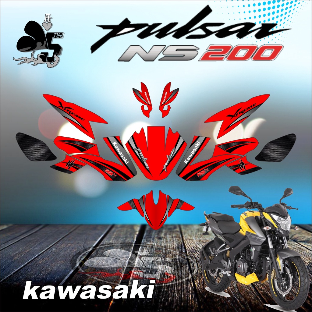 STICKER DECAL KAWASAKI PULSAR NS200 FULL BODY SIMPLESIGN