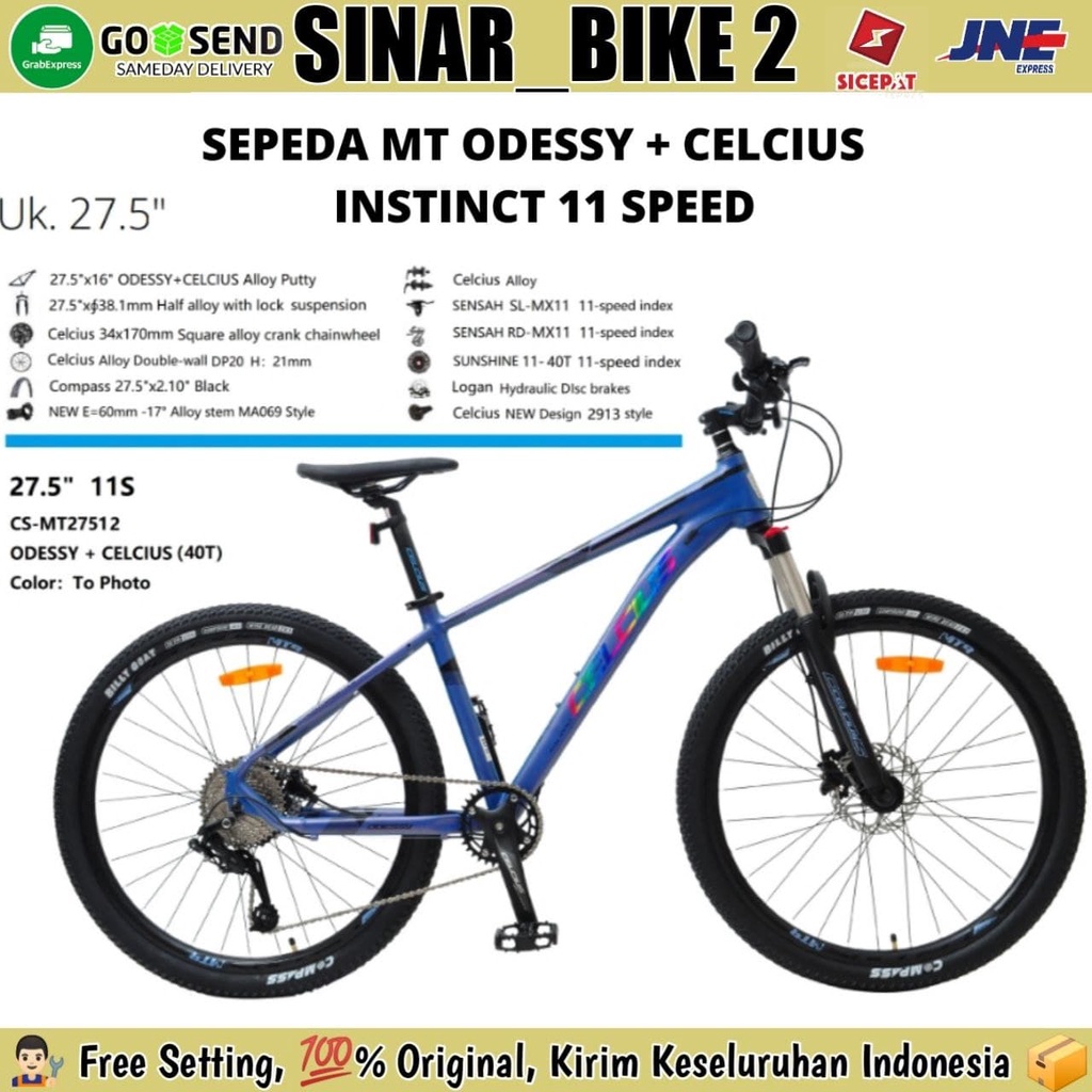 Sepeda Gunung 27,5 MTB CELCIUS ODESSY INSTINCT Alloy 11 Speed Hidrolik