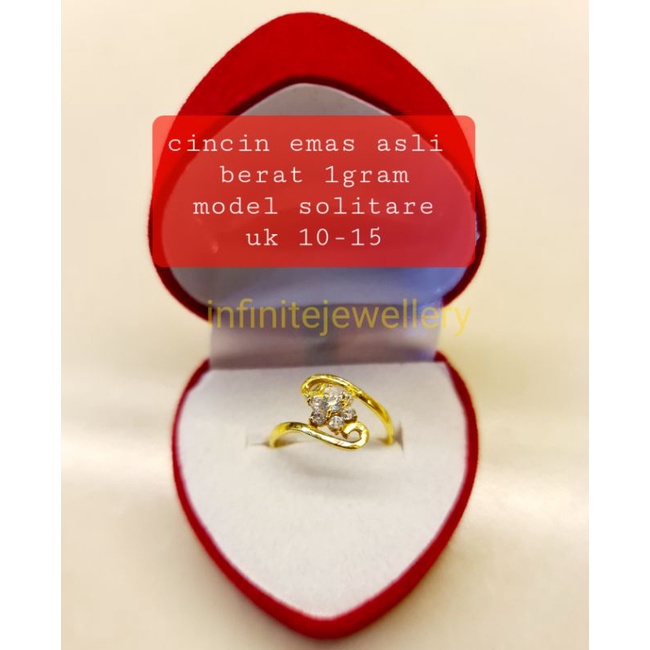 cincin emas model mata solitare