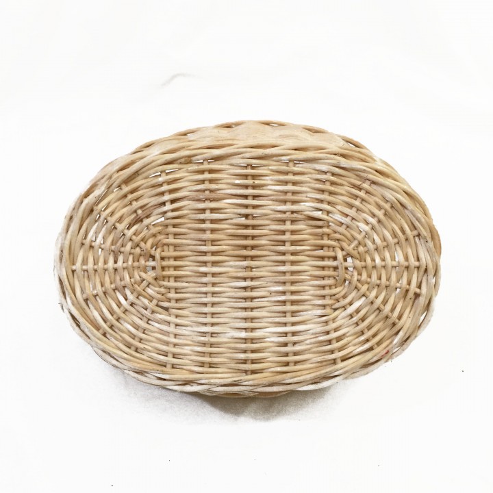 Kerajinan Tangan Rotan Keranjang Rotan Oval Serbaguna 26 x 19 x 10cm