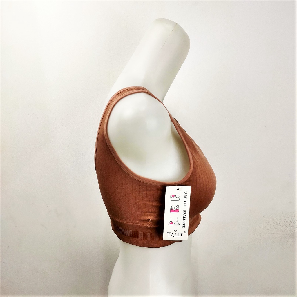 Bralette Tally 7010 Berbahan Rib Knit dengan Busa Bisa Dicopot dengan Ukuran Freesize