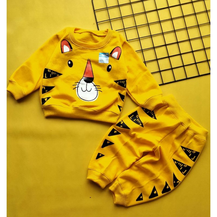 set sweater bayi 0-12 bulan motif harimau