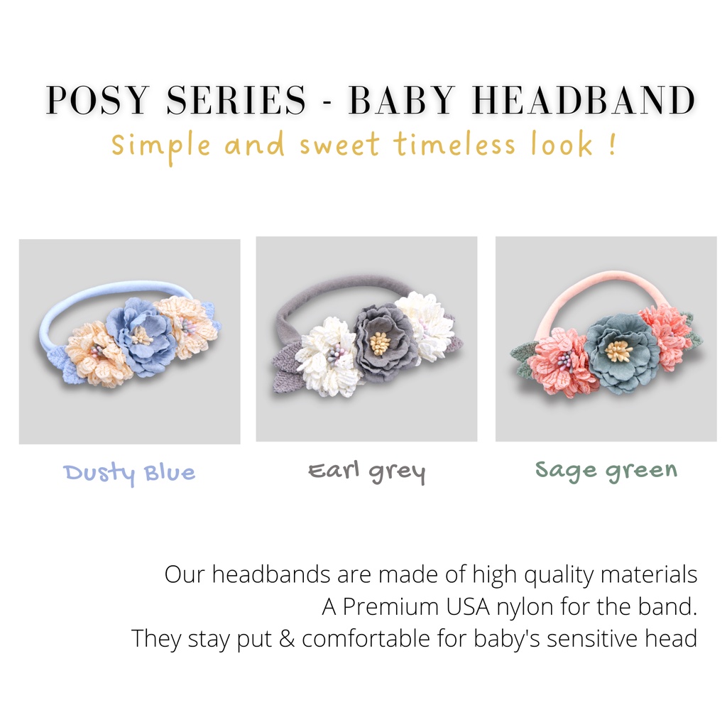 Aksesoris Rambut/HEADBAND POSY SERIES/Bandana Bayi&amp;Anak Perempuan