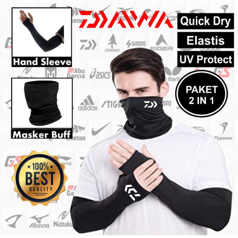 ⭐⭐⭐⭐⭐set hand sleeve mancing arm sleeve sepeda plus buff masker mancing anti uv