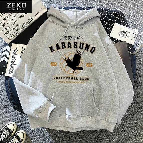 KARASUNO HOODIE L XL XXL - SWEATER KARASUNO UNISEX sweater karasuno hoodie karasuno hoodie wanita sweater wanita hoodie oblong switer oblong-4