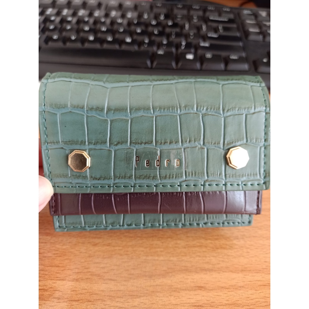 DOMPET TERBARU !! DOMPET CARD MINI CANTIK STRUCTURED CROCOBAG #11159