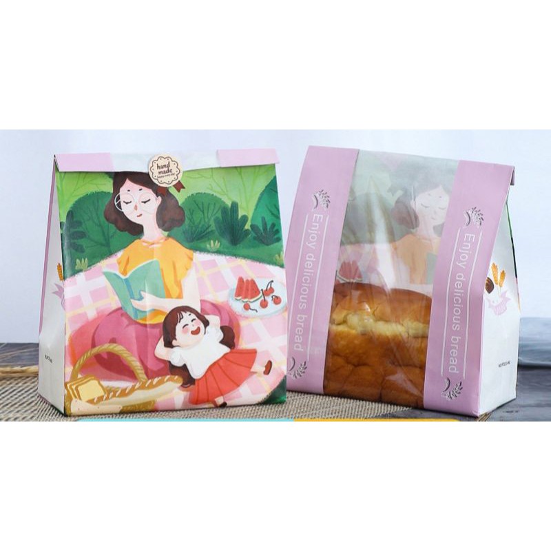 

kantong kertas roti kraft/ paper bag untuk makanan roti panggang 450gr/cookies bag