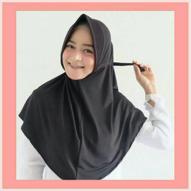 Jilbab instan tali kerut belakang digunakan sehari-hari ped antem ukuran menutupi dada