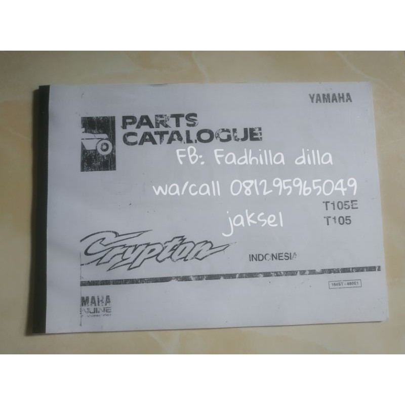 Jual Buku Panduan Parts Part Katalog Catalog Catalogue Crypton | Shopee ...