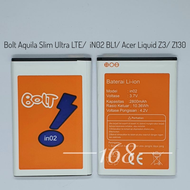 Baterai Batre Modem Mifi Bolt Aquila Slim Ultra LTE iN02 BL1 Batere Acer Liquid Z3 Z130 Original