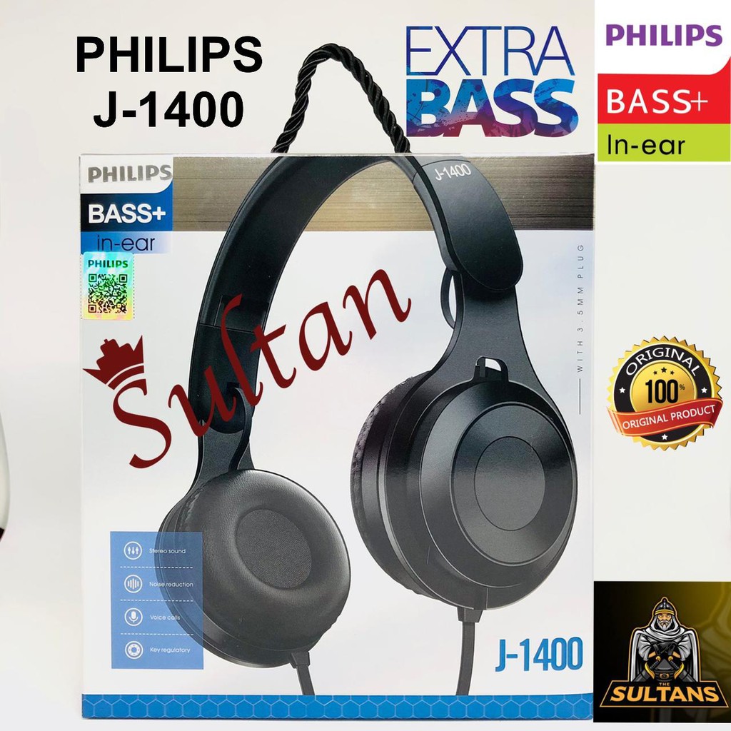 Headset Headphone Bando Philips J1400 KABEL 3.5MM AUDIO JACK