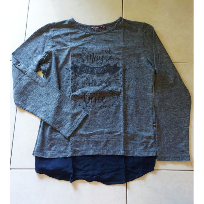 PRELOVED Kaos/blouse wanita Remix jeans L/XL