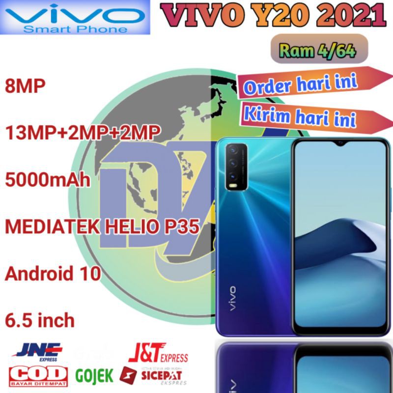 VIVO Y20 NEW 2021 GARANSI RESMI INDONESIA DIJAMIN SEGELL