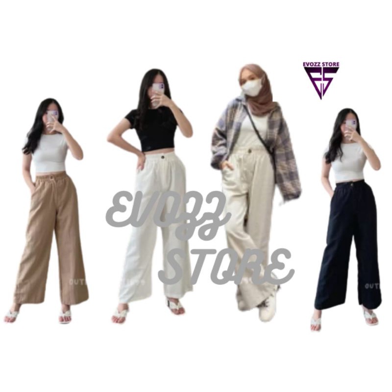 Highwaist Kulot Linen Premium / Celana Linen premium / Kulot Linen