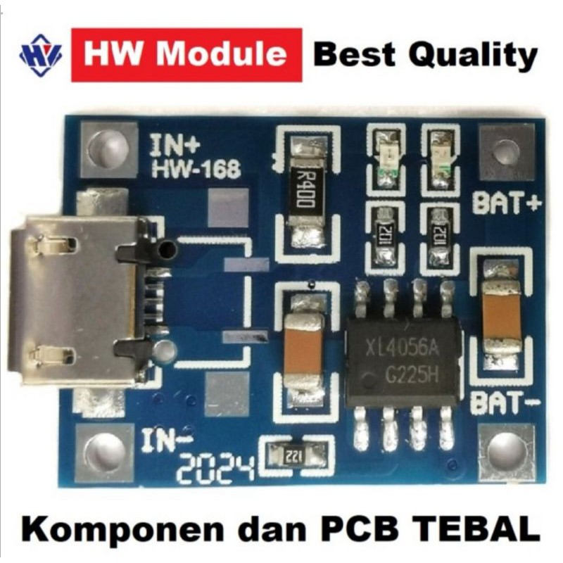 TP4056 Micro USB Battery Charger Module Modul Cas Batere Baterai 18650