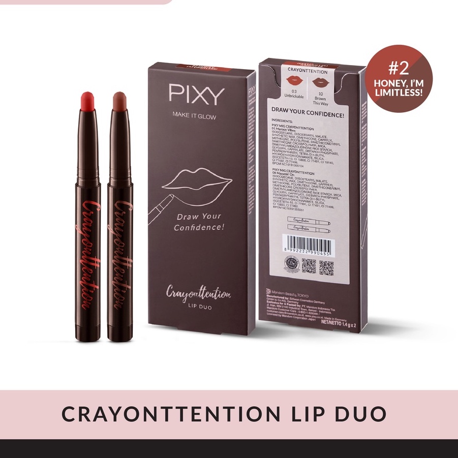 Pixy Draw Your Confidence Crayontenttion Lip Duo