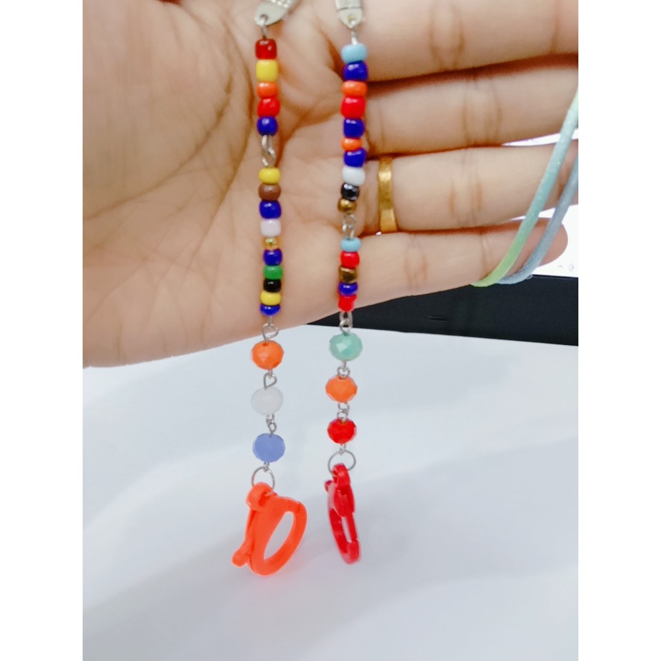 STRAP MASK / KALUNG MASKER BAHAN PAYET RAINBOW Gantungan Tali Kalung Lanyard Strap Masker Payet