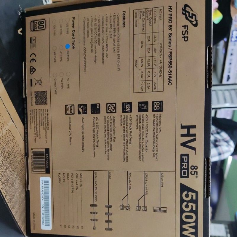 PSU FSP HV PRO 550W 85 Plus power supply