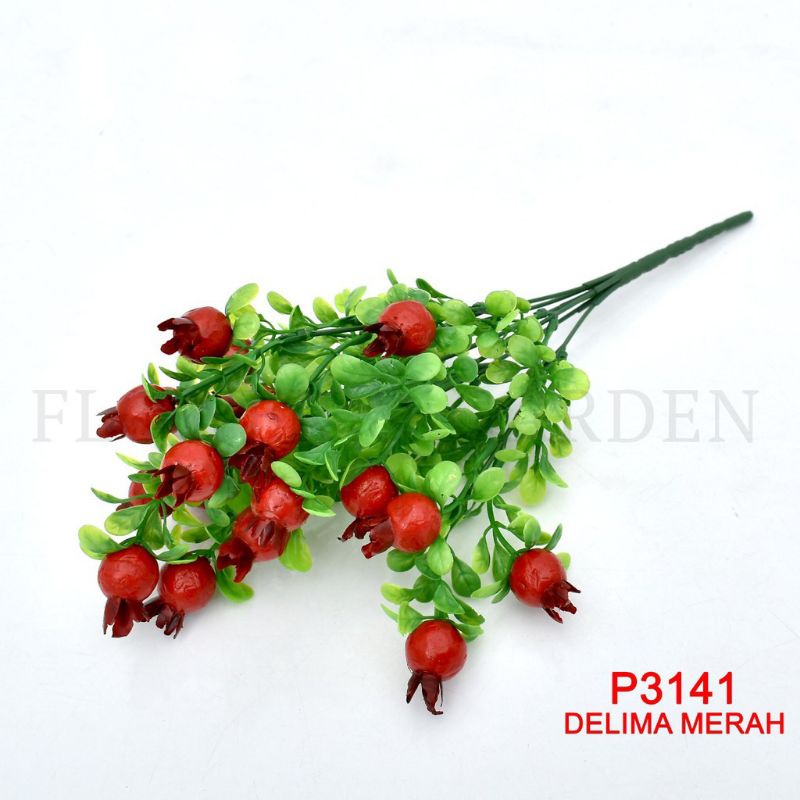 Obral TANAMAN CERI ARTIFICIAL/PERTANGKAI/1 TANGKAI 7 CABANG/21 BUAH CERI HOME DEKOR