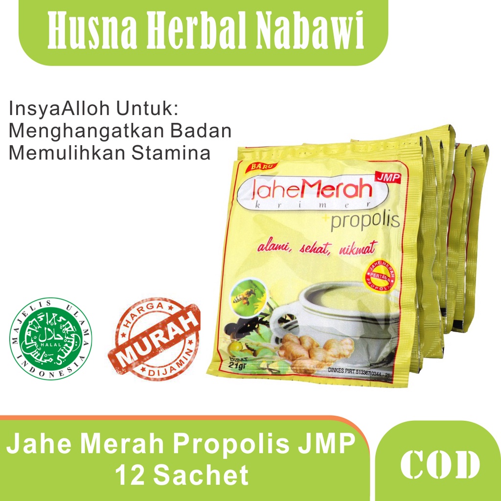 

PROMO PROMO Jahe Merah Krimer Propolis JMP Renceng isi 12 Saset Husna Herbal Nabawi