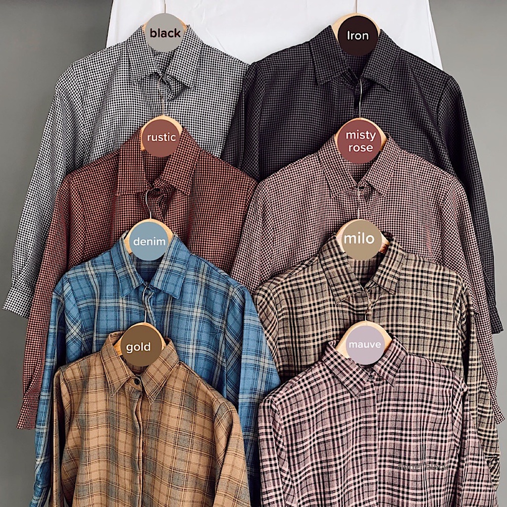 Kemeja flannel-denim