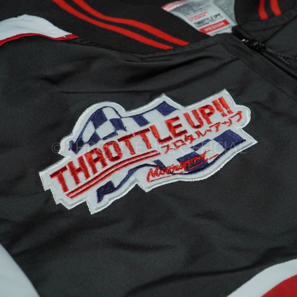 Jaket Speed Legend Varsity White Black - THROTTLE UP!!