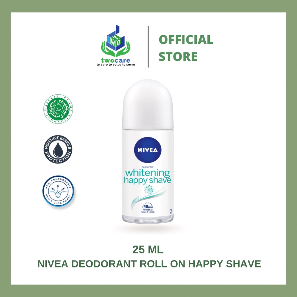 NIVEA Shave Care Deodorant Whitening Happy Shave Roll On 25 ml / 50 ml