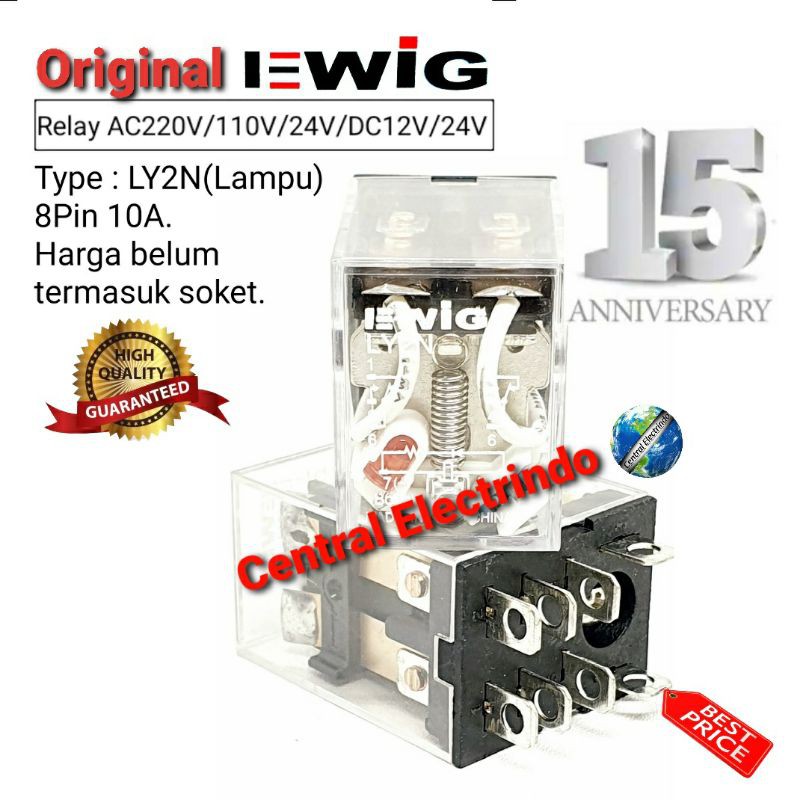 Relay EWIG LY2N (Lampu) 8Pin 10A.