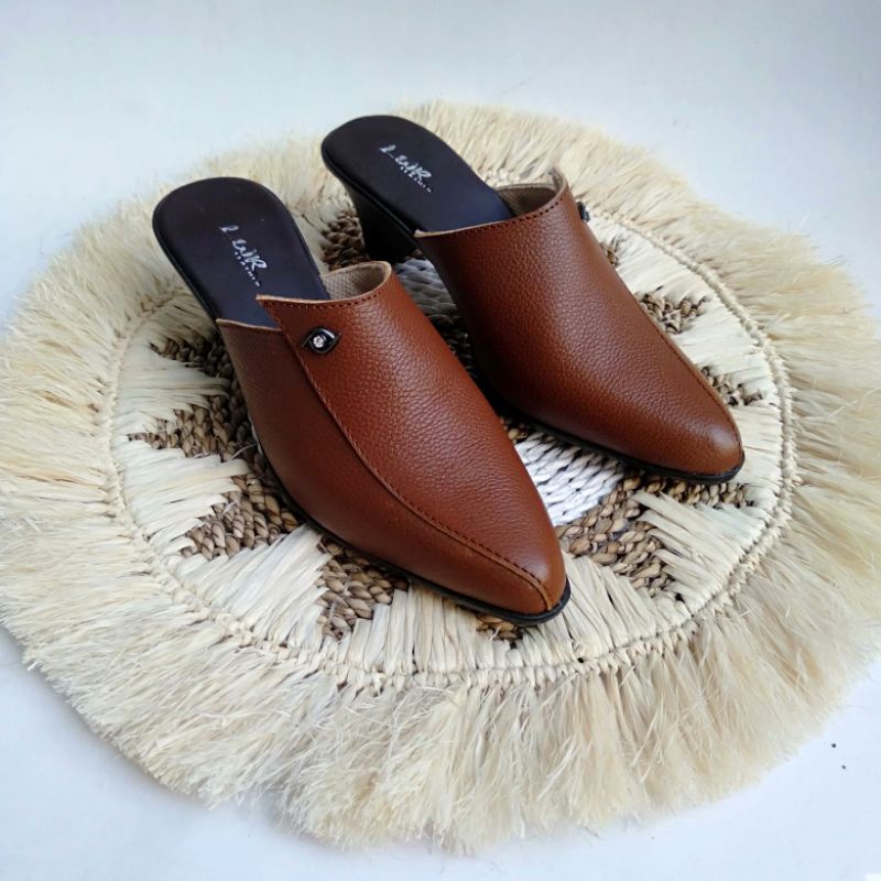 lwr leather Tutong Sepatu Sandal wanita kulit asli Bustong