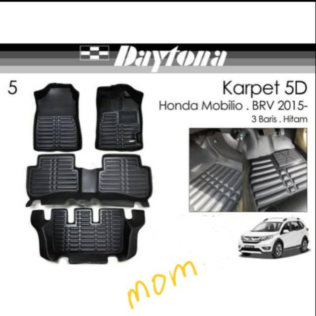 Jual Karpet mobil mangkok 5d daytona premium black Mobilio 3 Baris