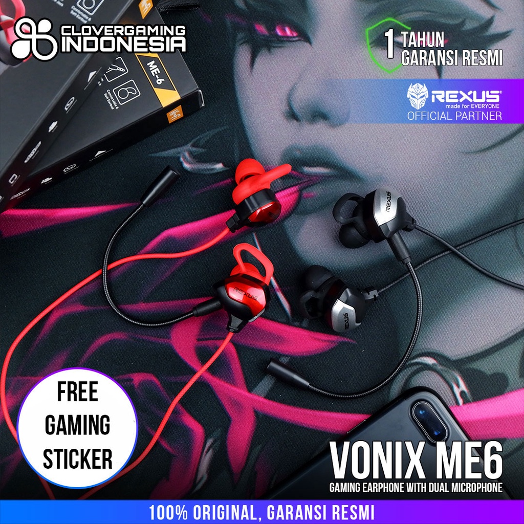 Rexus Vonix ME6 Gaming Earphone with Dual Microphone ME 6 ME-6 Headset