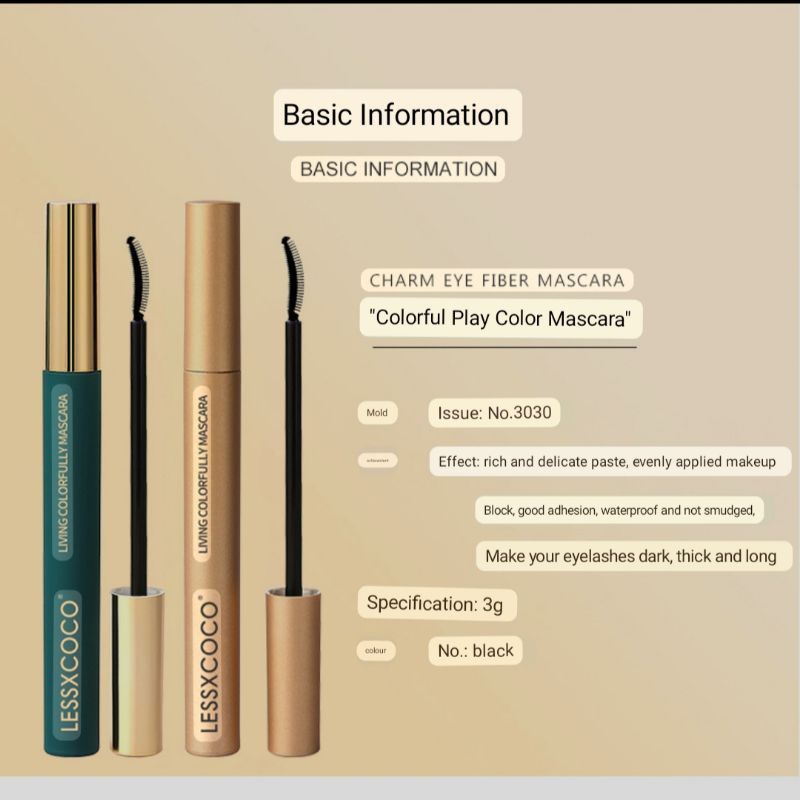 Medan Termurah Waterproof and Longlasting Living colorfully mascara Lessxcoco Maskara