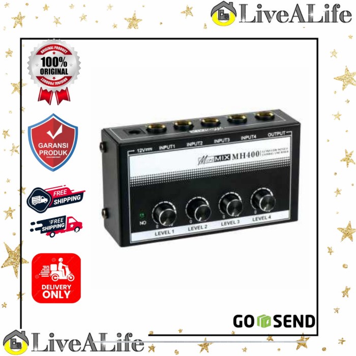 XTUGA Professional Ultra-compact Karaoke Mixer Amplifier 4CH - MH400