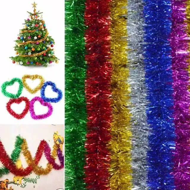 Slinger Metalik Kecil Warna- Rumbai Warna Warni Hiasan Natal Seserahan