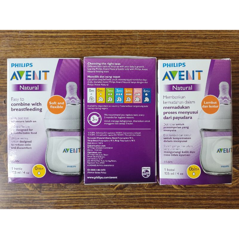 Botol Susu Bayi Philips Avent NATURAL 260ml 125ml