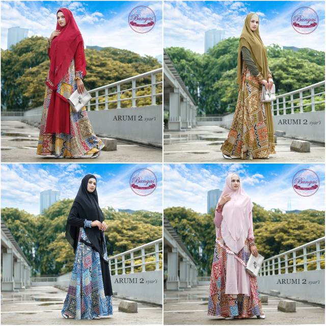 Arumi syari/bungas/baju gamis/gamis syari/hijab syari/ready