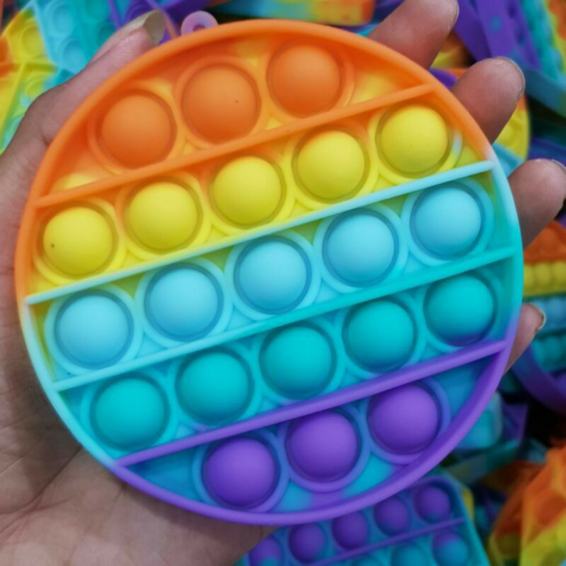 Mainan Pop it rainbow popit mainan anak premium pelangi sensorik silikon
