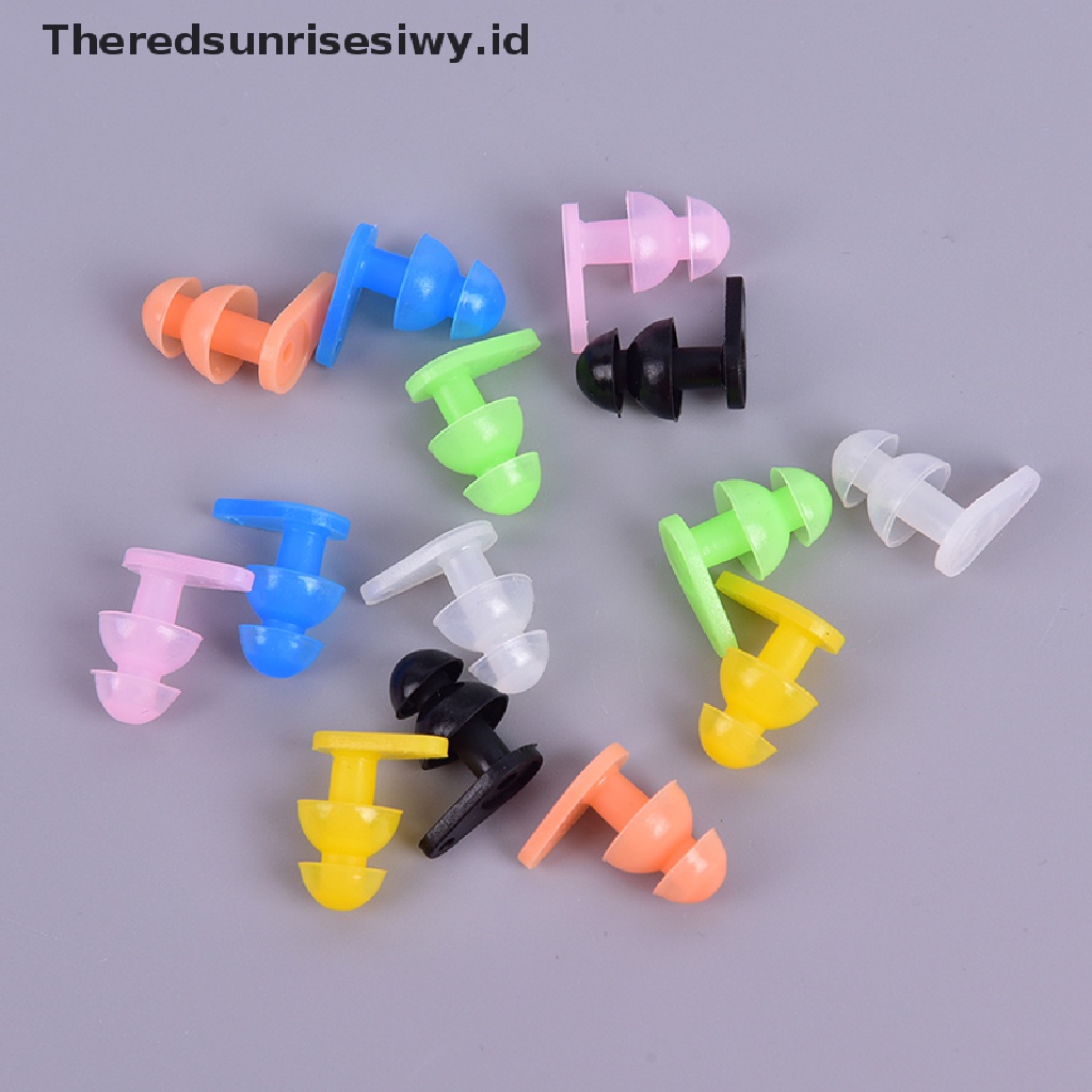 (Theredsunrisesiwy.Id) 1 Pasang Earplug Penutup Telinga Bahan Silikon Anti Air Untuk Berenang / Olahraga Air