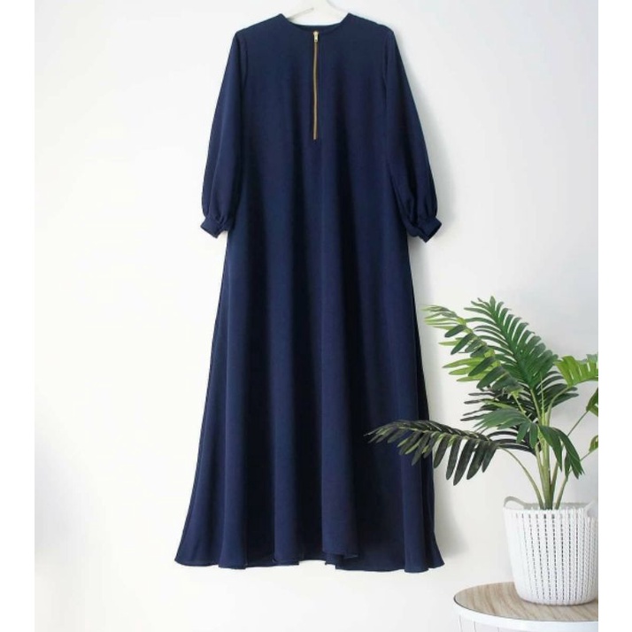 GAMIS RAISA POLOS JUMBO UP TO LD 140 BAHAN MOSCRAPE HALUS-5