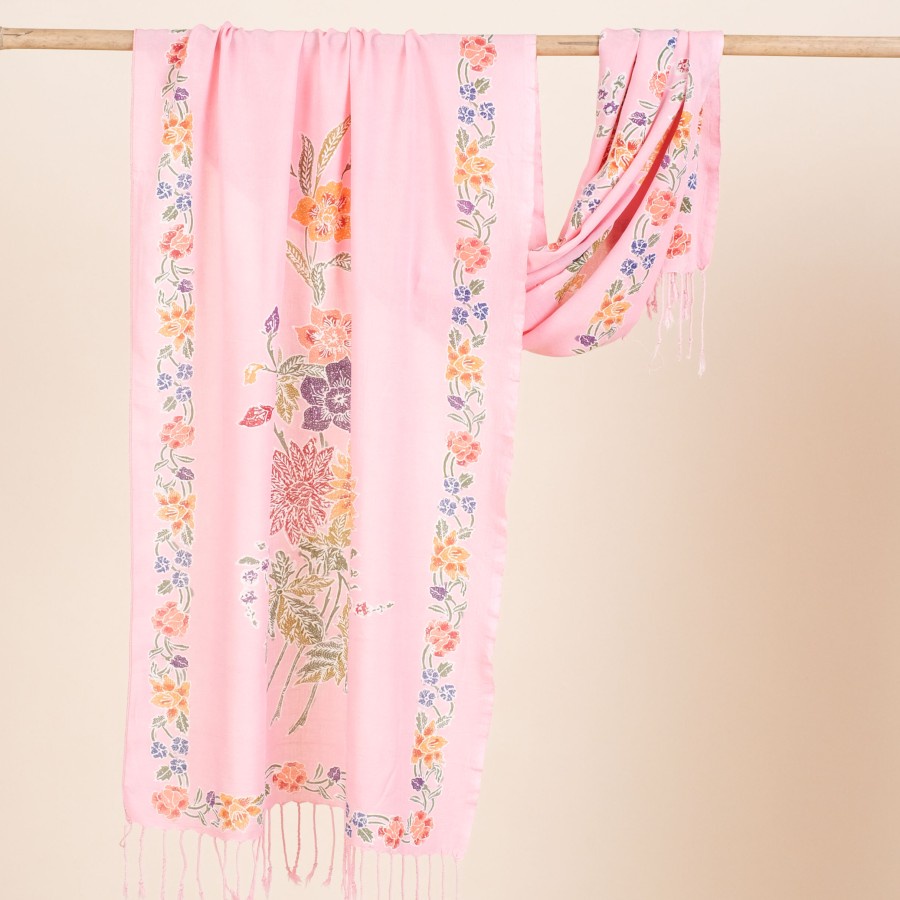 Selendang Batik Encim Pekalongan Meradelima Paris-Pink