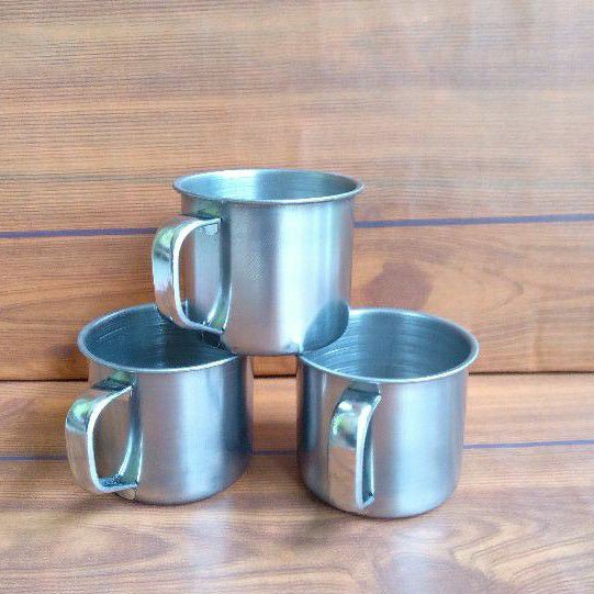 3 pcs cangkir stainles ukuran 7 cm