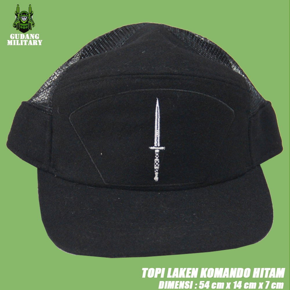 Topi Laken Komando | Topi Laken Hitam | Topi Komando