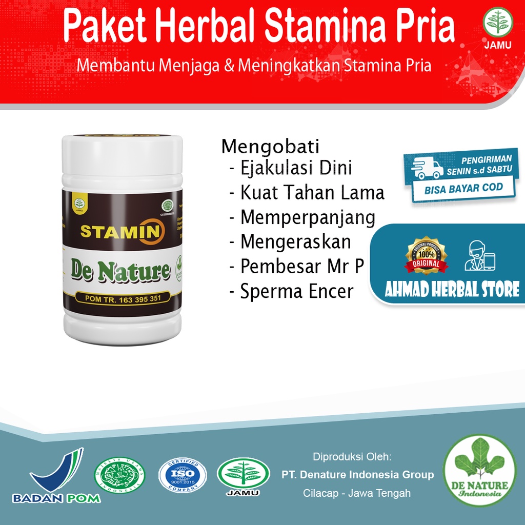 Stamin De  Nature - Obat Kuat Pria Tahan Lama Dua Jam/ Obat Strong Gentleman, Ejakulasi Dini, Obat L