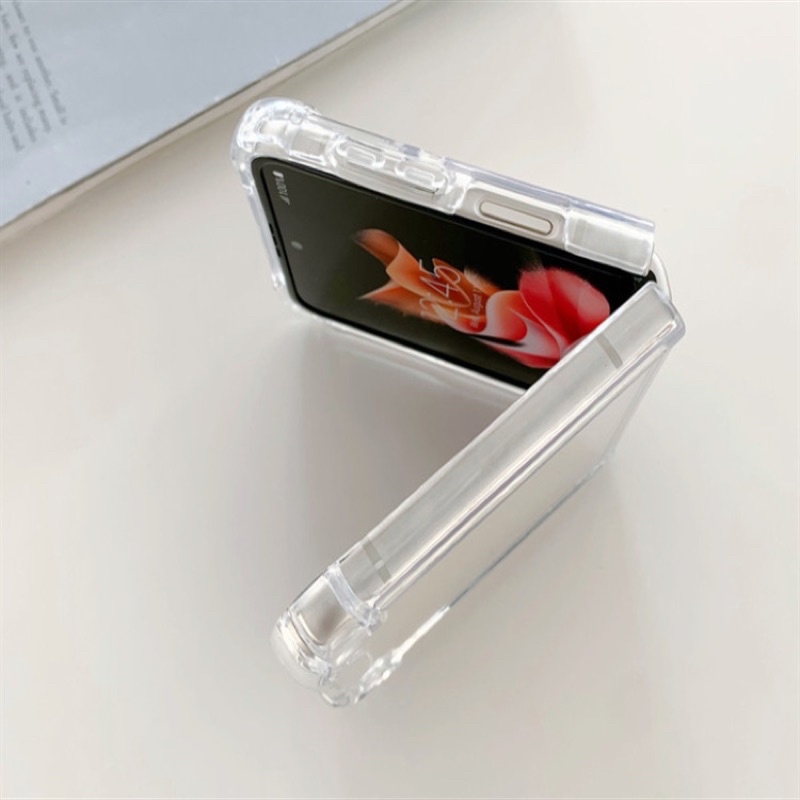 Casing Polos Samsung Z Fold 6 5 4 ZFlip5 ZFlip4 5G Z Fold 3 5G Z Flip 4 5G Z Flip 3 5G ZFold 5 ZFlip5 Flip5 Fold5 Fold6 Flip6 Z Flip 6 - Case Transparant Anti Crack Akrilik Fuze