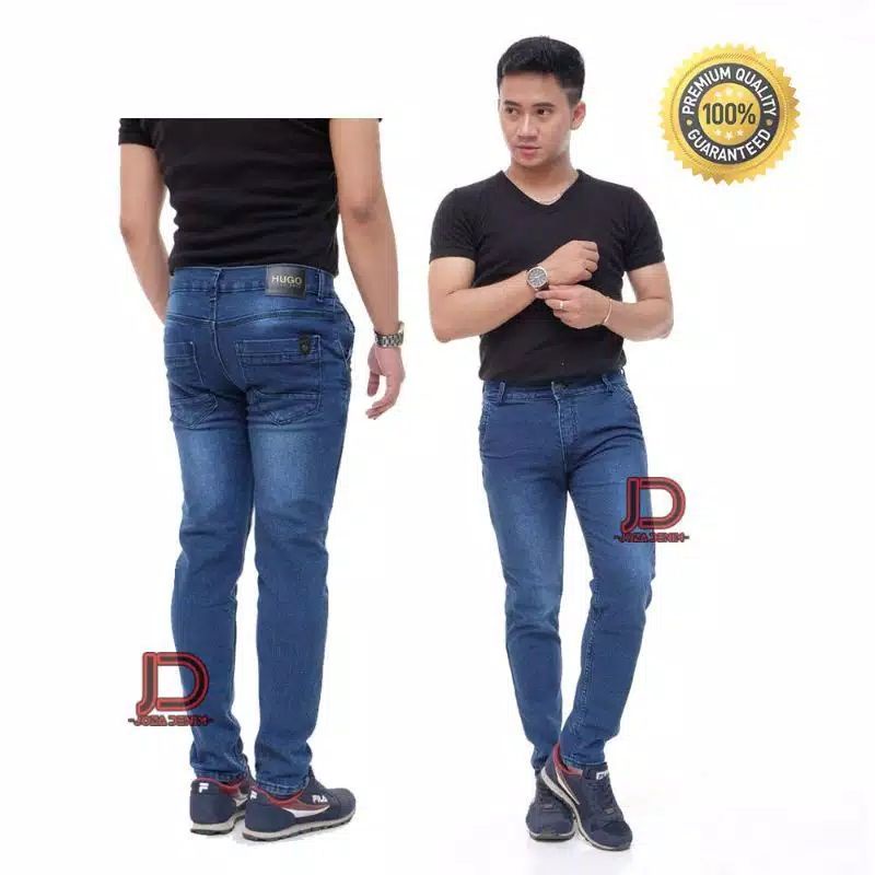 Celana Jeans Panjang Jumbo Pria Pensil Slim Fit Big Size 27-44