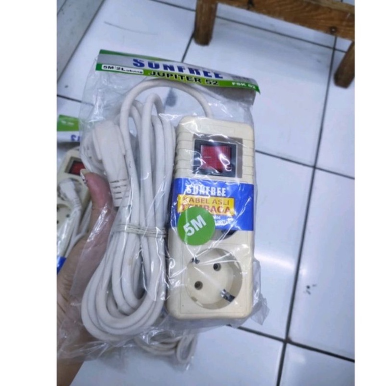 Stop Kontak Merk SunFree Kabel 5 meter/ Stop Kontak Merk SunFree SNI