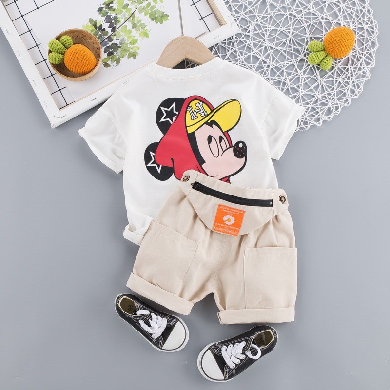 1-5thn | Setelan Tshirt + Celana (1 set) Laki-laki Bayi Anak Pakaian anak Kaos Bayi O