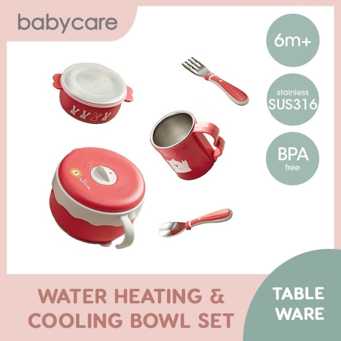 Babycare Water Heating Cooling Bowl Set 5in1(2007105) - Mangkok Makan Stainles